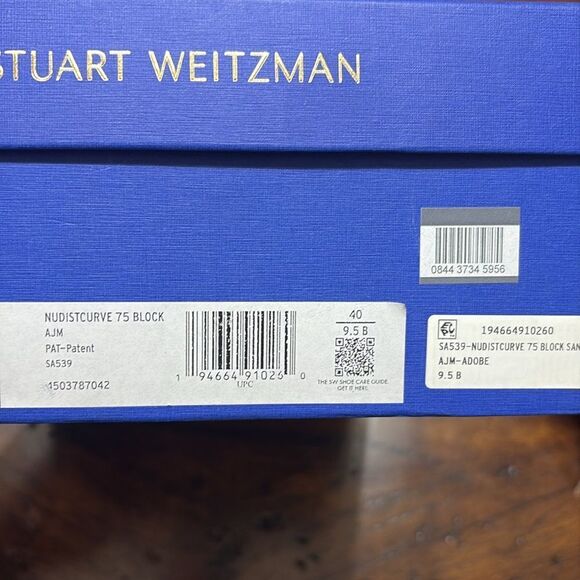 Stuart Weitzman Nude Block Heel Sandals 9.5 NIB/Dust Bag $495 - Picture 10 of 10